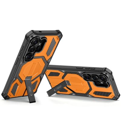 3. Etui Tech-Protect MagBlast MagSafe + szkło hartowane 2-Pack na Samsung Galaxy S26 Ultra - czarno-pomarańczowe