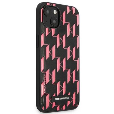 4. Etui Karl Lagerfeld Monogram Plaque na iPhone 13 mini - różowe