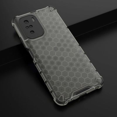 4. Honeycomb etui pancerny pokrowiec z żelową ramką Xiaomi Redmi K40 Pro+ / K40 Pro / K40 / Poco F3 czarny