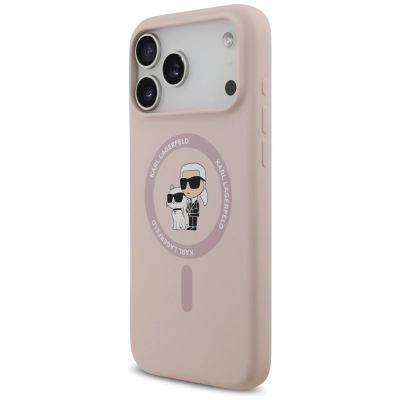 2. Etui Karl Lagerfeld Silicone Karl&Choupette Ring MagSafe do iPhone 17 Pro Max - różowe