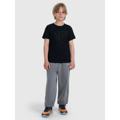 2. T-shirt regular z nadrukiem chłopięcy 4F 4FJRMM00TTSHM3255-20S