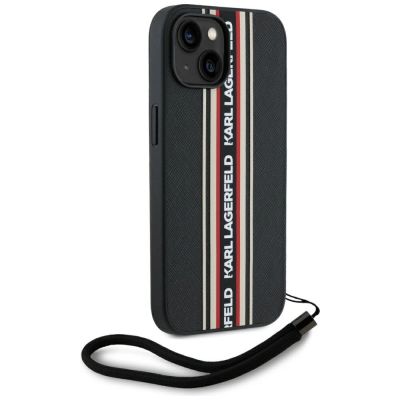 3. Etui Karl Lagerfeld Saffiano Athleisure Stripes Cord na iPhone 15 - czerwone