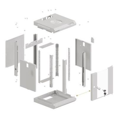 13. Lanberg WF11-3306-10S stojak 6U Szafa wisząca Szary
