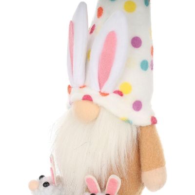 15. SKRZAT GNOM ZAJĄCZEK 25CM W GROSZKI BOY DEKORACJA WIOSENNA