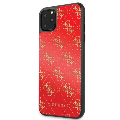2. Etui Guess 4G Double Layer Glitter na iPhone 11 Pro Max - czerwone