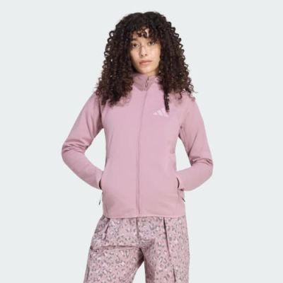 Bluza damska adidas TERREX Xperior CLIMAWARM+ Ventknit Fleece Hooded Jacket - magic mauve rozmiar: s