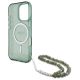 6. Etui Guess IML Glitter With Pearl Strap MagSafe na iPhone 16 Pro Max - zielone