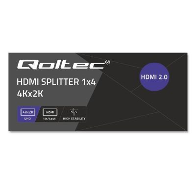 12. QOLTEC ROZDZIELACZ SPLITTER 4XHDMI 4KX2K | 6GB/S | 60HZ