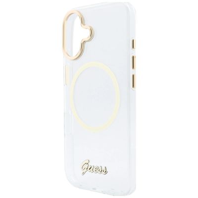 6. Etui Guess IML Script Metal MagSafe na iPhone 17 - przezroczyste