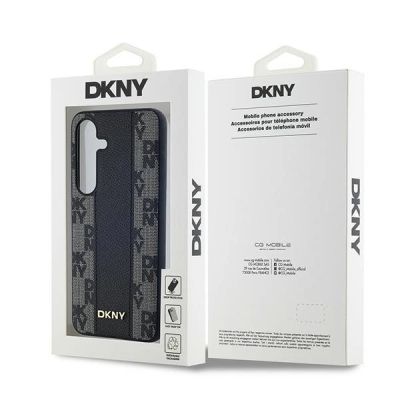 8. Etui DKNY Leather Checkered Mono Pattern MagSafe na Samsung Galaxy S24 - czarne