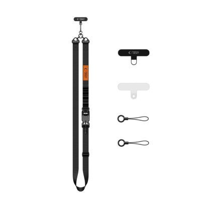 2. Smycz Tech-Protect C9S Rope Crossbody do telefonu - czarno-pomarańczowa
