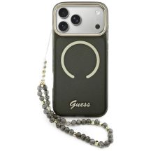 Etui Guess IML Glitters Script Strap MagSafe do iPhone 17 Pro Max - czarne