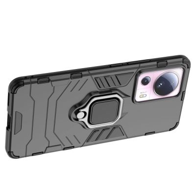 11. Ring Armor etui do Xiaomi 13 Lite pancerny pokrowiec uchwyt magnetyczny ring czarne