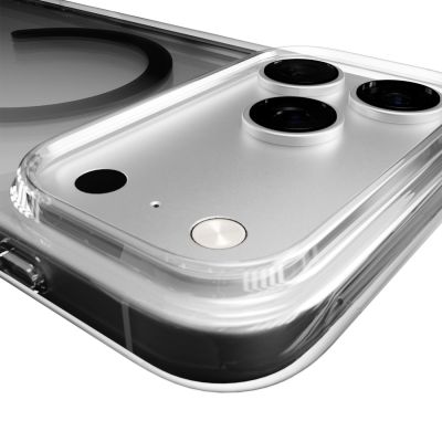 5. Etui Puro Lite Mag TPU+PC kompatybilne z MagSafe na iPhone 17 Pro - przezroczyste z czarnym pierścieniem