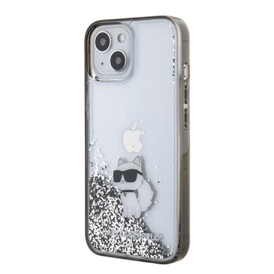 2. Etui Karl Lagerfeld Liquid Glitter Choupette do iPhone 15 - przezroczyste