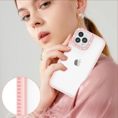 8. Kingxbar Sparkle Series etui iPhone 13 Pro Max z kryształami obudowa pokrowiec na tył plecki różowy