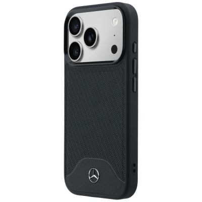 2. Etui Mercedes Leather Wood Effect and Curve MagSafe na iPhone 17 Pro Max - czarne