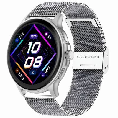 3. Smartwatch Damski GRAVITY GT12-7 Czarny Pasek Silikonowy + Srebrna Bransoleta