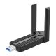 Wozinsky dwupasmowy bezprzewodowy adapter USB 3.0 WiFi 6 - czarny