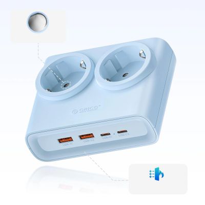 3. Listwa zasilająca Orico PDC25 25W 6w1 2x AC + 2x USB-A + 2x USB-C - niebieska