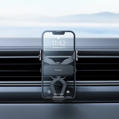 12. Baseus grawitacyjny uchwyt samochodowy na telefon na kratkę nawiewu (Air Outlet Version) czarny (SUWX010001)