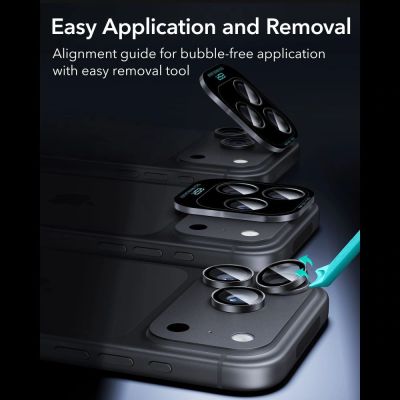 7. Szkło hartowane na aparat ESR Armorite Camera Protector na iPhone 18 Pro / 18 Pro Max - czarna
