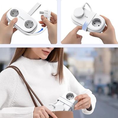 6. Listwa zasilająca Orico AP3 20W GaN 5w1 2x AC + 2x USB-A + 1x USB-C - biała