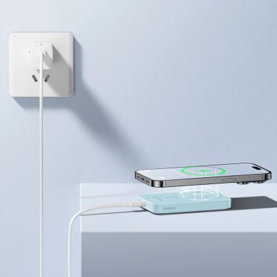 13. Mini powerbank Baseus 5000mAh 20W + kabel USB-C (20V/3A) - niebieski