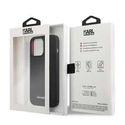 8. Etui Karl Lagerfeld Silicone Plaque na iPhone 13 Pro / iPhone 13 - czarne