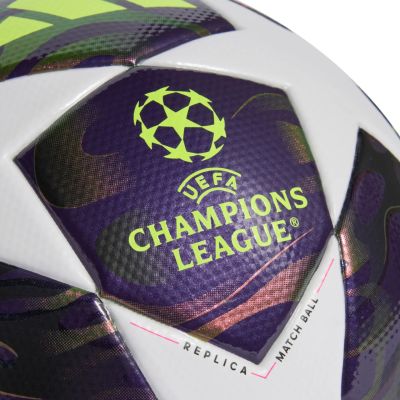 4. Piłka nożna adidas UCL 25/26 Final League fioletowo-biała JX9095