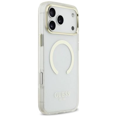 4. Etui Guess Metal Outline MagSafe na iPhone 17 Pro Max / 18 Pro Max - złote
