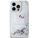 3. Etui Hello Kitty Liquid Glitter Charms Kitty Head na iPhone 15 Pro - srebrne