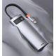21. HUB Baseus Metal Gleam 6w1 USB-C - USB-C PD 100W 1x HDMI 4K 30Hz 3x USB-A 3.2 1x RJ45 - szary