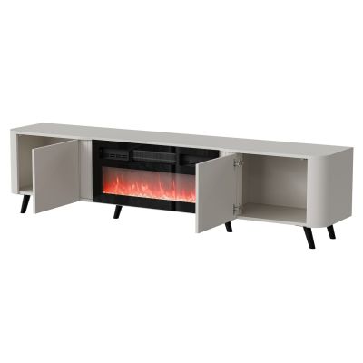 2. Szafka RTV VOLARE 200x39x49 kaszmir + kominek