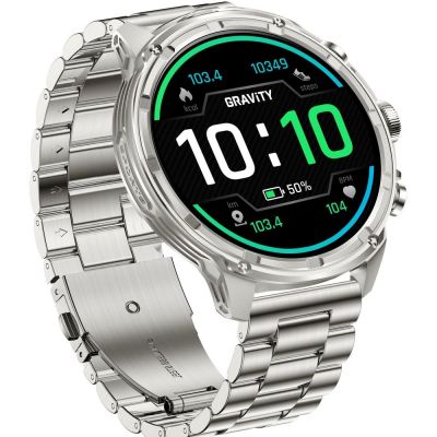 10. Smartwatch Gravity Srebrny Pasek + Bransoleta GT41-3