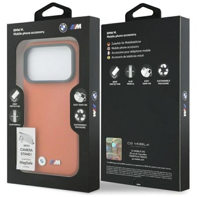 8. Etui BMW M Metal Logo MagSafe na iPhone 17 Pro - pomarańczowe