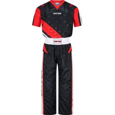 Strój do kickboxingu TOP TEN “Urban Arts” czarno-czerwony (WAKO APPROVED new)