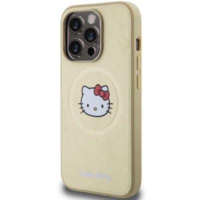 2. Etui Hello Kitty Leather Kitty Head MagSafe na iPhone 14 Pro Max - złote