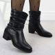 7. Marszczone botki na klocku damskie czarne Jezzi ASA128-63