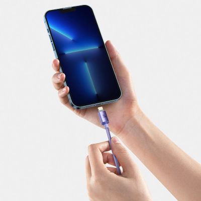 10. Kabel Baseus CAJY000305 Lightning - USB-C PD 20W 480Mb/s 2m - fioletowy