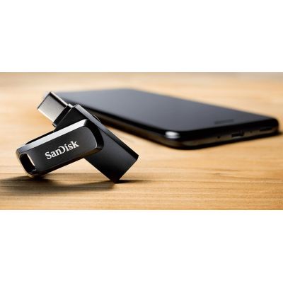 10. Pendrive SanDisk Ultra Dual GO SDDDC3-032G-G46 (32GB; USB 3.0, USB-C; kolor czarny)