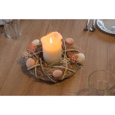 43. WIANEK STROIK DEKORACYJNY SZARY ŚREDNICA 24CM