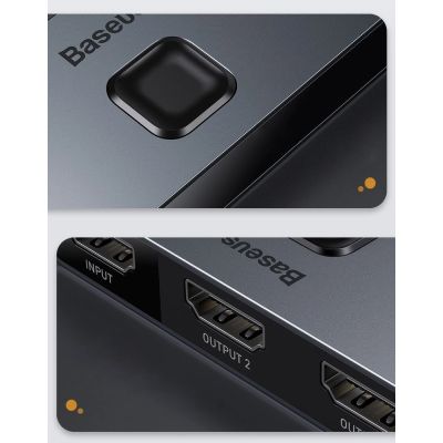 20. Baseus dwukierunkowy przełącznik rozdzielacz splitter switcher HDMI - 2x HDMI 4K / 30 Hz szary (CAHUB-BC0G)