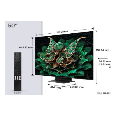 Telewizor TCL 50C7K QD-Mini LED 50" 4K Ultra HD Google TV Dolby Atmos DVB-T2 Czarny