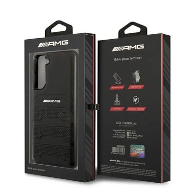 8. Etui AMG Leather Debossed Lines na Samsung Galaxy S21 FE - czarne