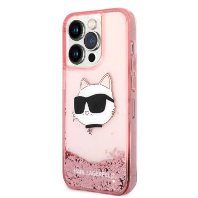 2. Etui Karl Lagerfeld Glitter Choupette Head na iPhone 14 Pro Max - różowe