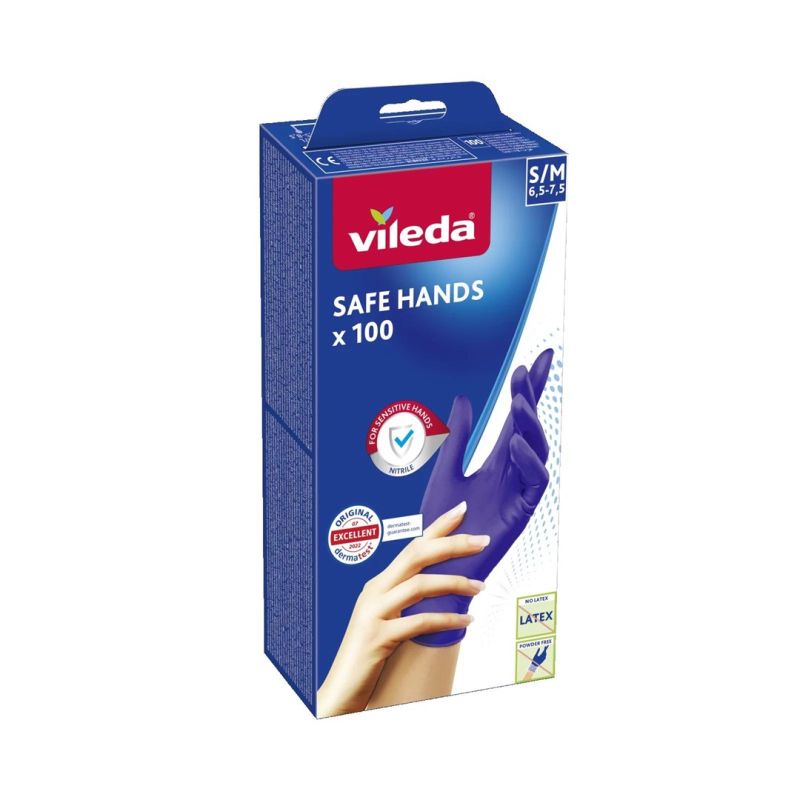 Rękawice nitrylowe Vileda Safe Hands S/M 100 szt.