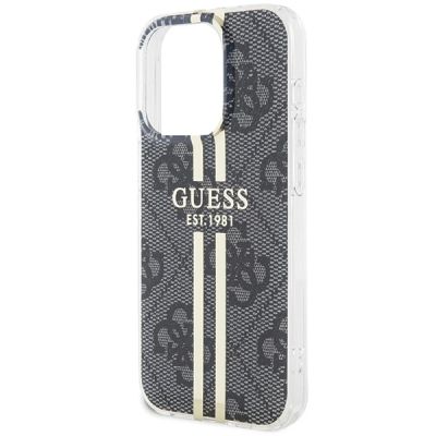 6. Etui Guess IML 4G Gold Stripe na iPhone 15 Pro - czarne