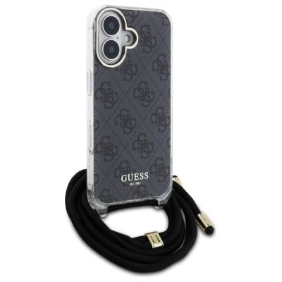 3. Etui Guess Crossbody Cord 4G Print na iPhone 16 - czarne
