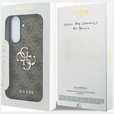 3. Etui Guess Leather 4G Metal Logo na Samsung Galaxy A37 5G - brązowe